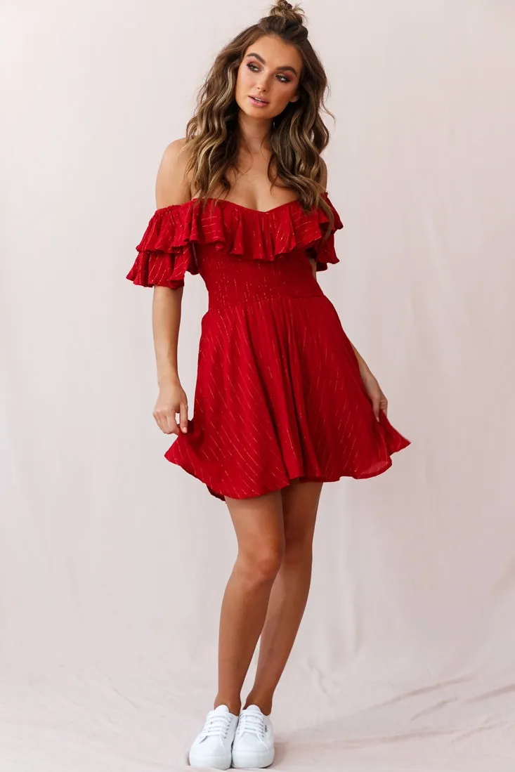 Akira Chiffon Dinner Date Dress Red