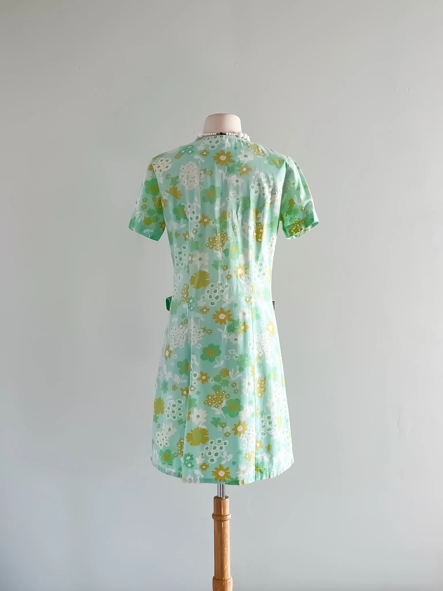 Amazing Mod Mint Vintage 1960's Cotton Day Dress / Sz M