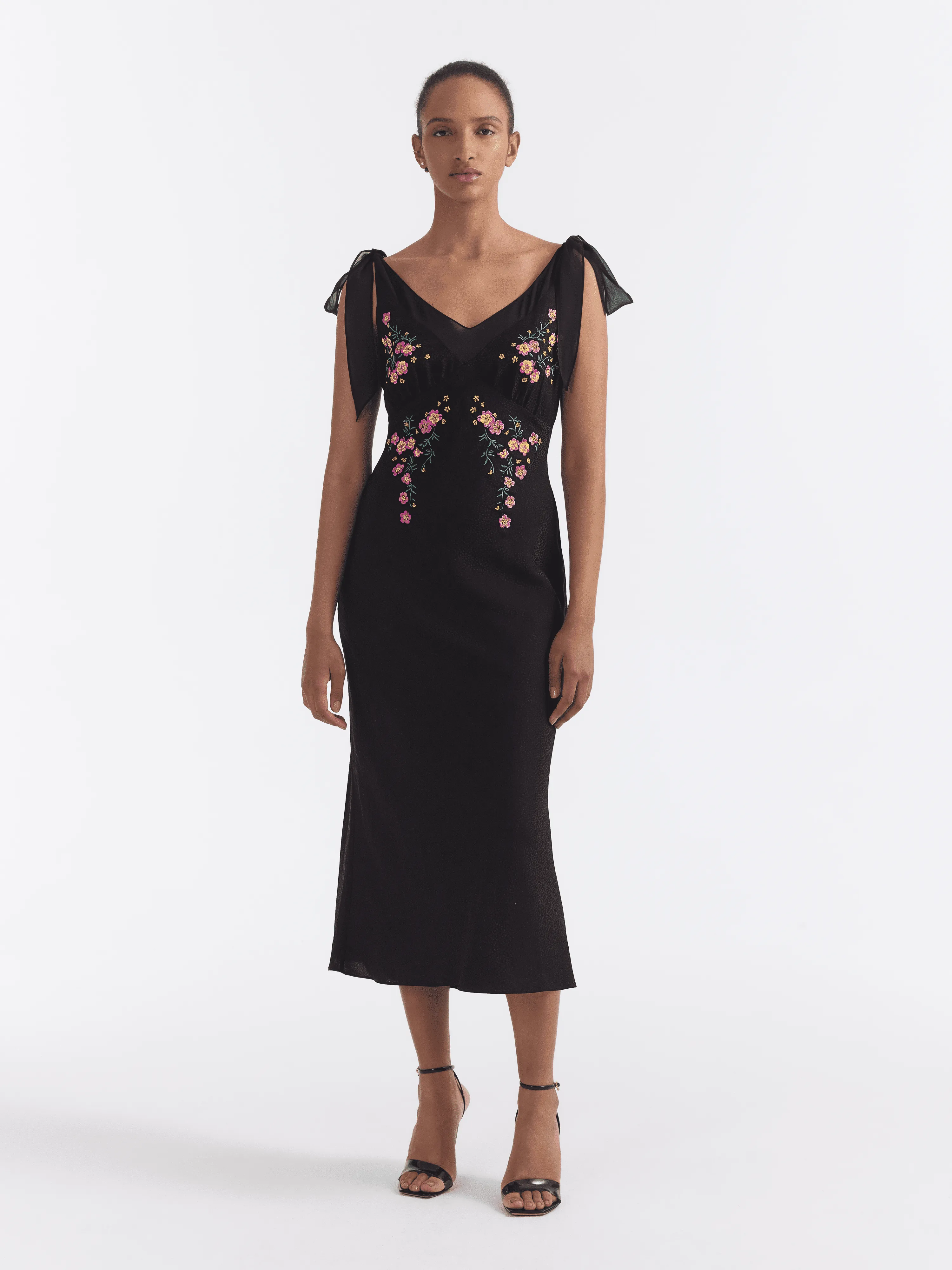 Amelie C Dress in Black Fireflower