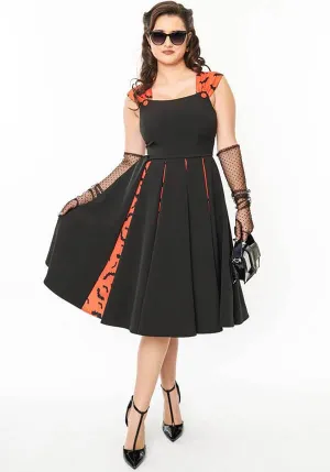 Bat Stripe [Orange & Black] | SWING DRESS