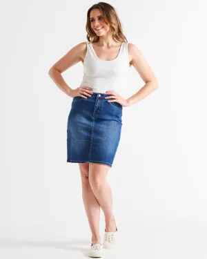 Betty Basics Nala Denim Skirt Indigo Mix