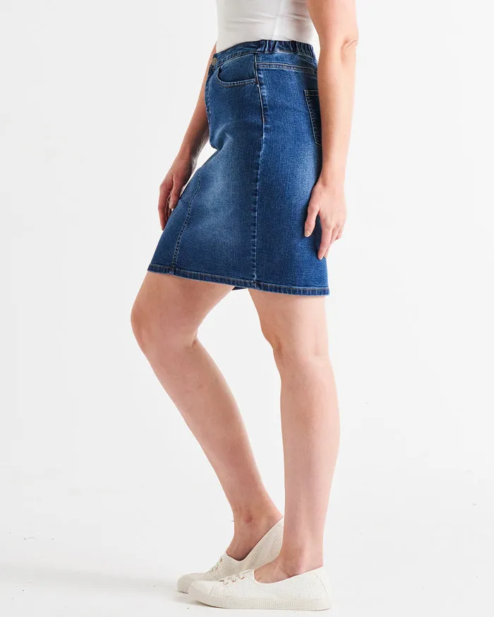 Betty Basics Nala Denim Skirt Indigo Mix