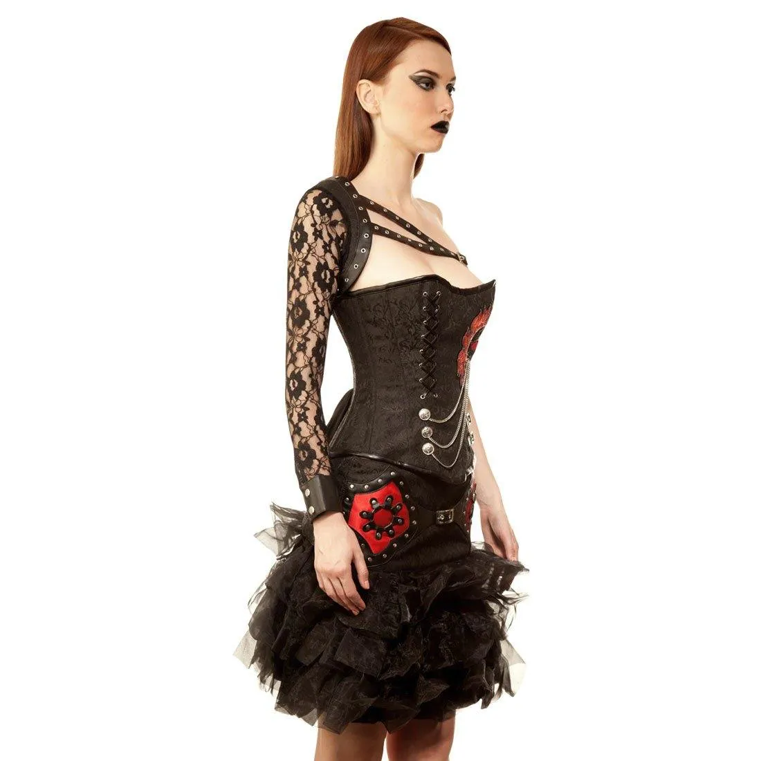 Bohdanko Gothic Ladies Authentic Steel Boned Overbust Corset Dress