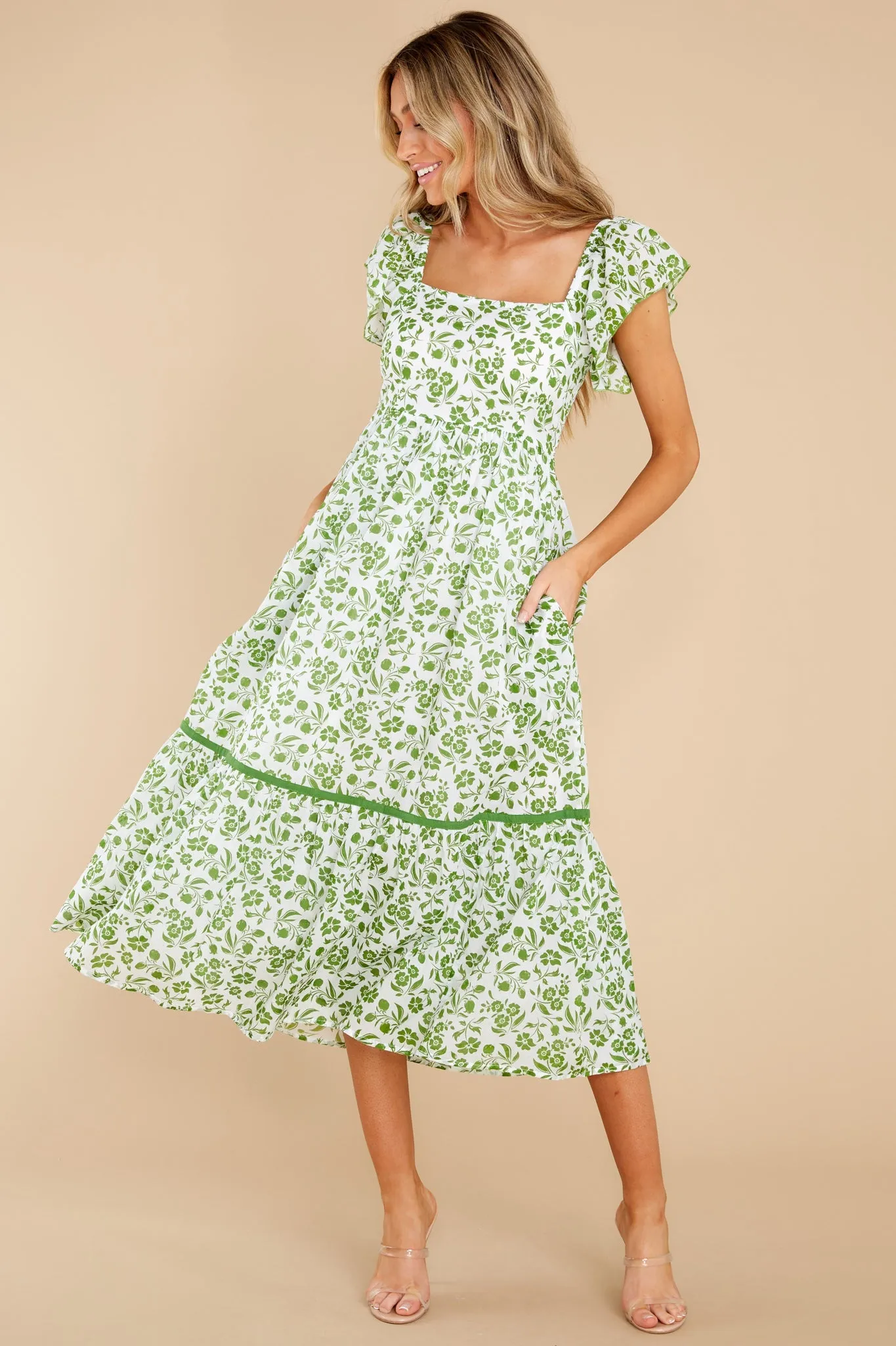 Brooke Picnic Lime Floral Dress