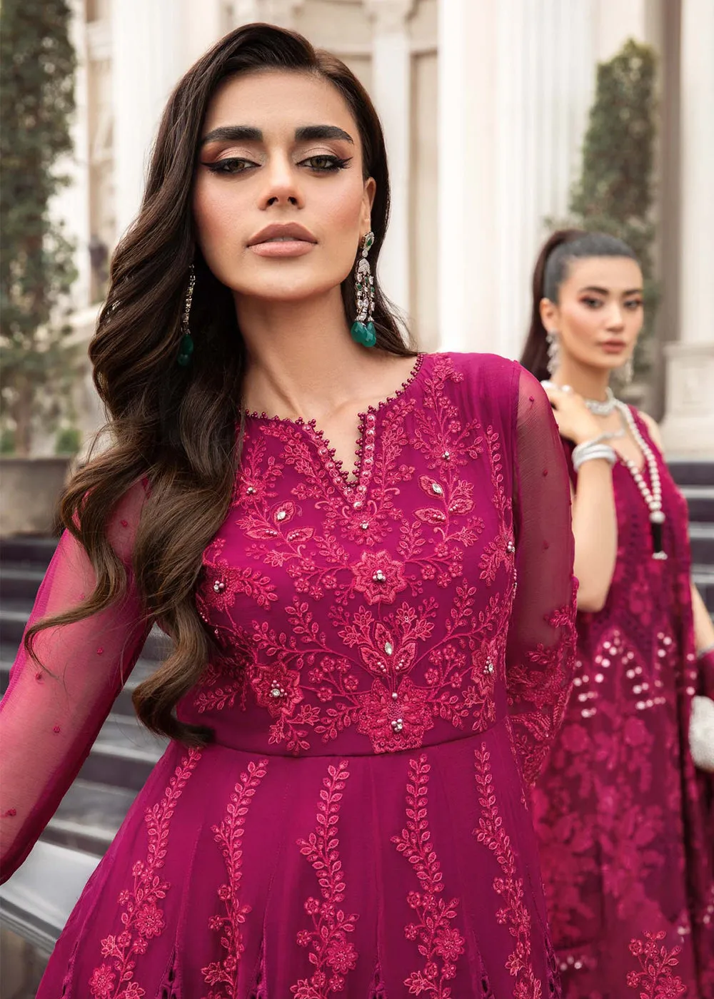 Chiffon Formals 2023 by Maria B | MPC-23-107 Magenta Pink