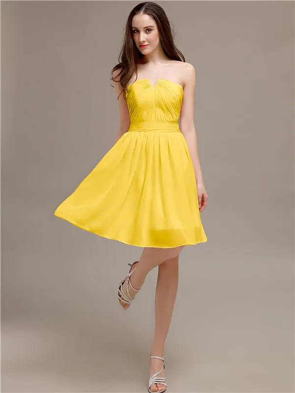 Chiffon Sleeveless A-line Knee-Length Bridesmaid Dresses