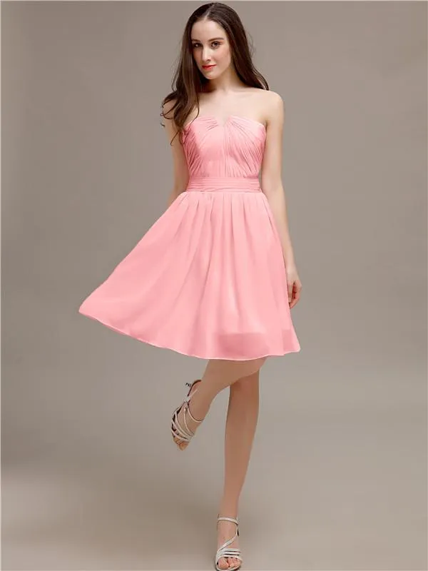 Chiffon Sleeveless A-line Knee-Length Bridesmaid Dresses