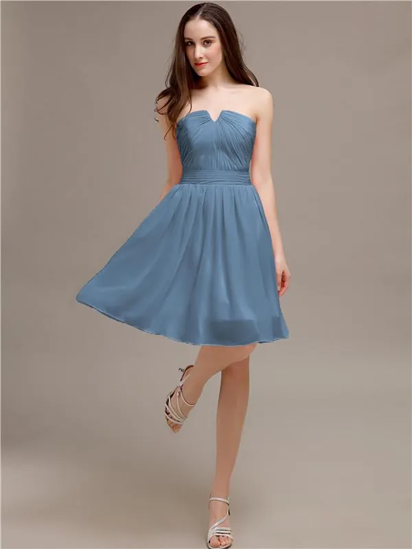 Chiffon Sleeveless A-line Knee-Length Bridesmaid Dresses