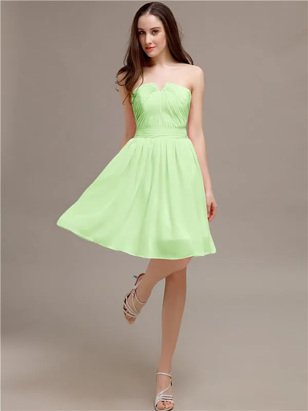 Chiffon Sleeveless A-line Knee-Length Bridesmaid Dresses