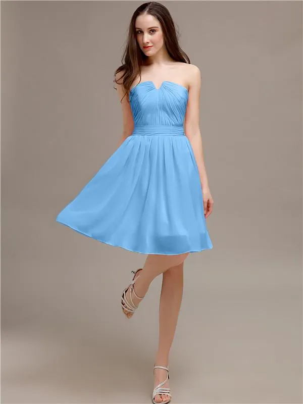 Chiffon Sleeveless A-line Knee-Length Bridesmaid Dresses