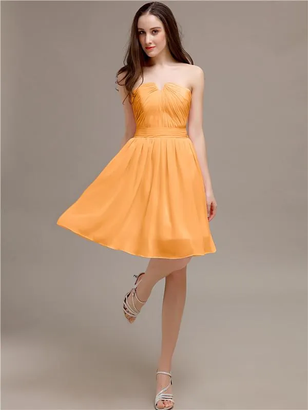 Chiffon Sleeveless A-line Knee-Length Bridesmaid Dresses