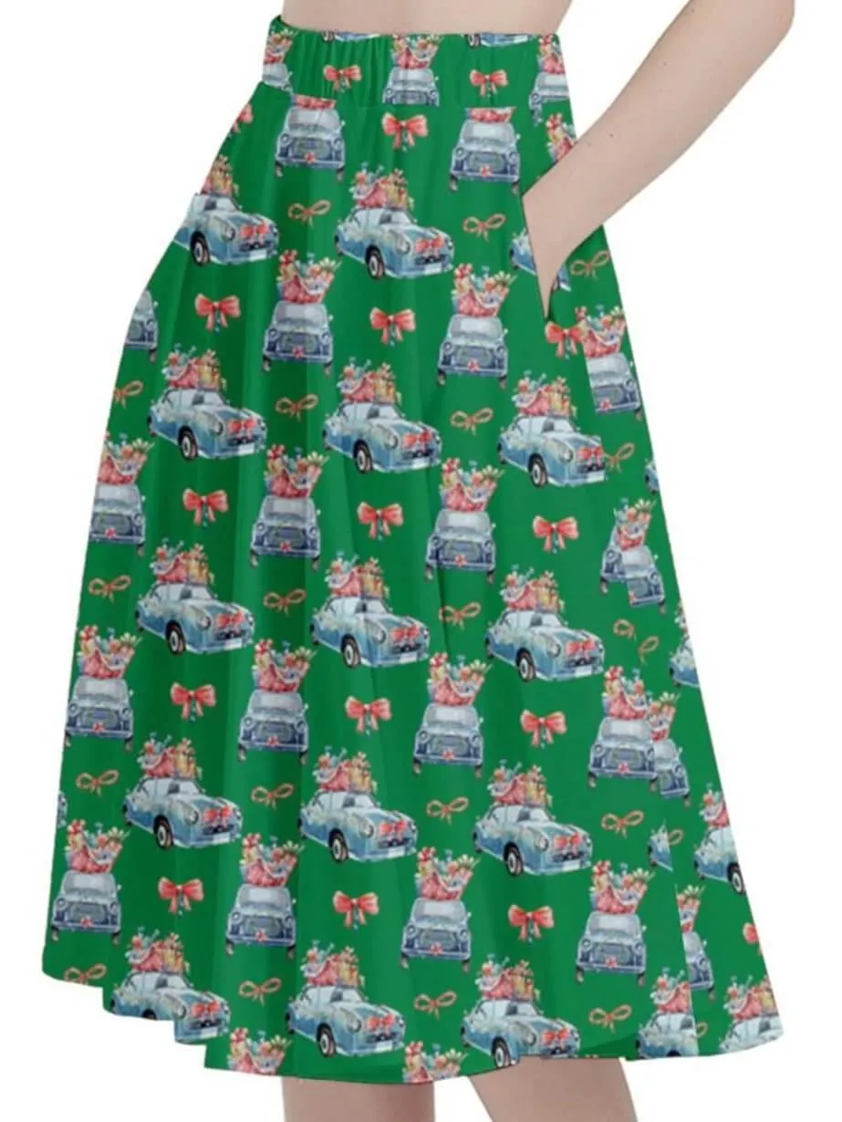 Cruisin' for Christmas Cheer Full Circle Skirt