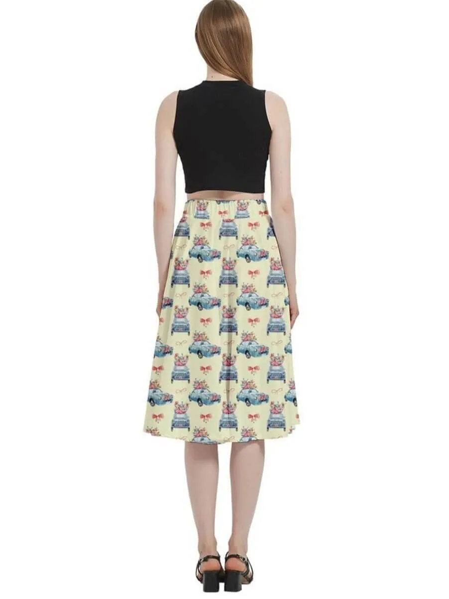 Cruisin' for Christmas Cheer Full Circle Skirt