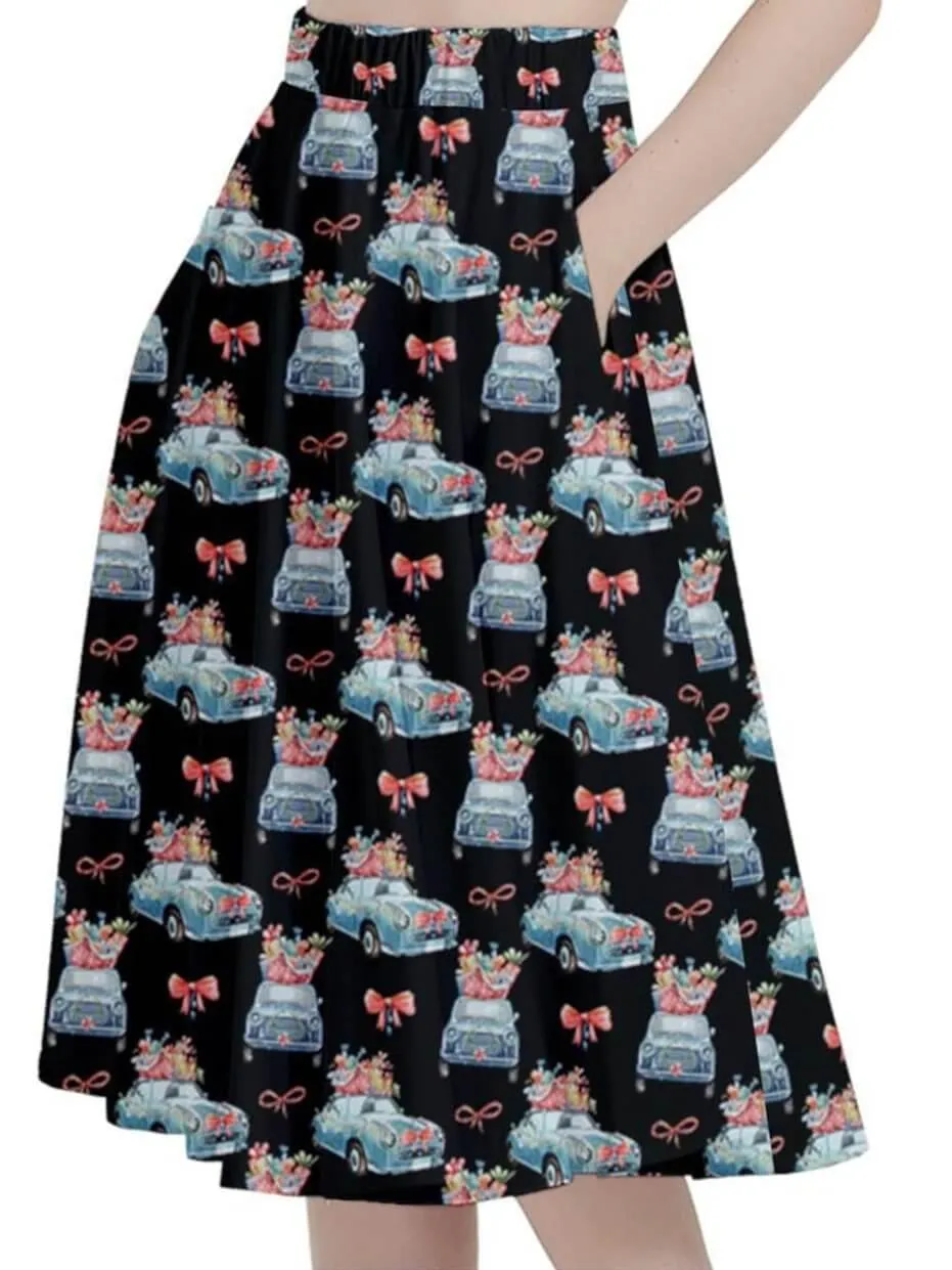 Cruisin' for Christmas Cheer Full Circle Skirt