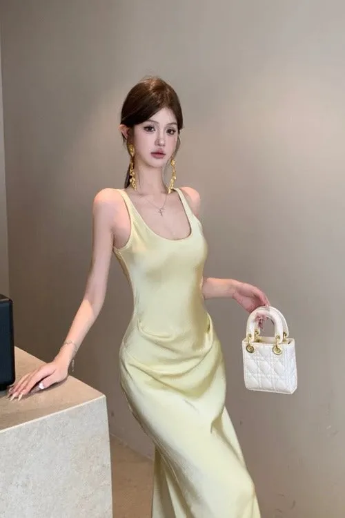 Elegant Satin Slim Fit Dress