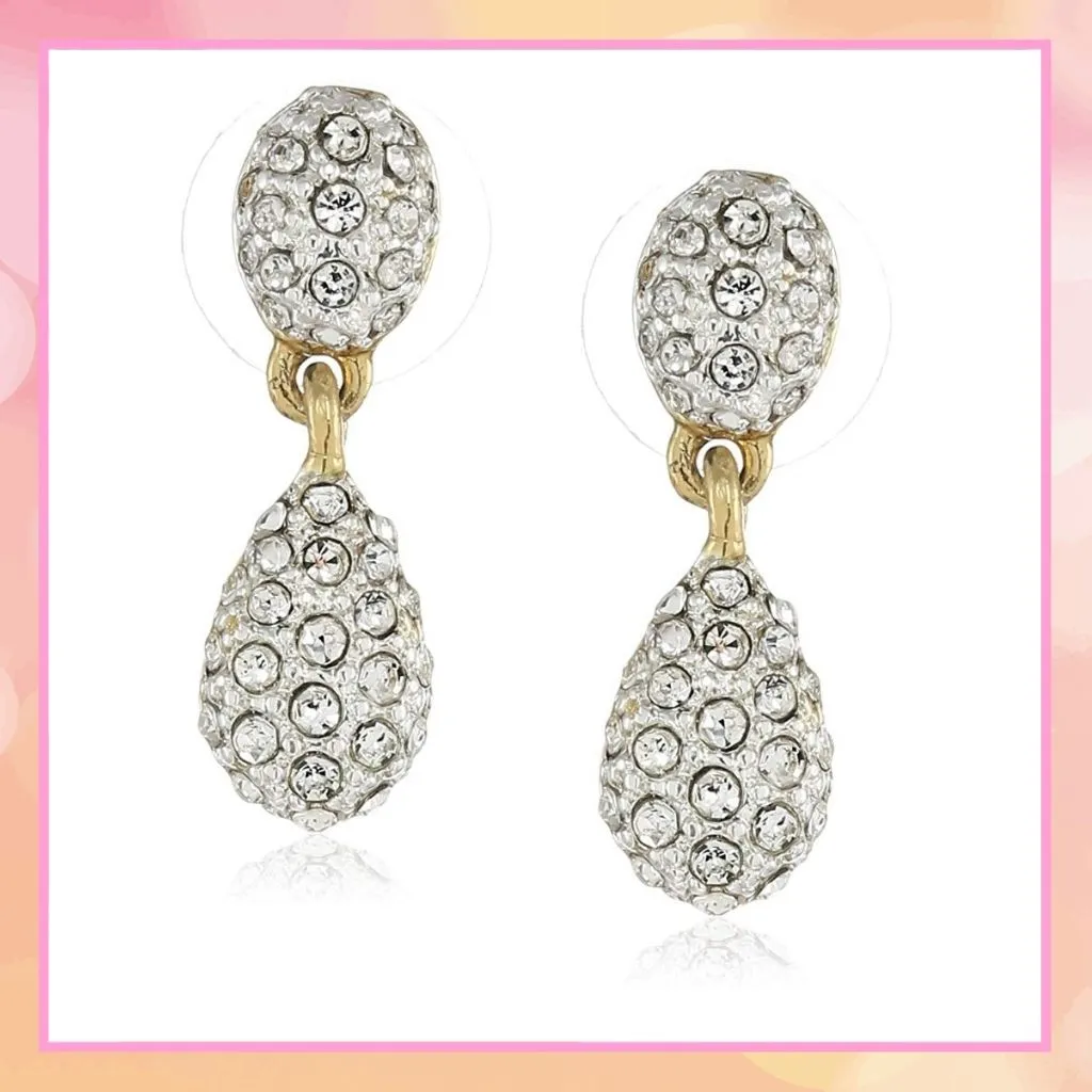 Estele Gold and Silver Plated Disco light Drop Earrings for women