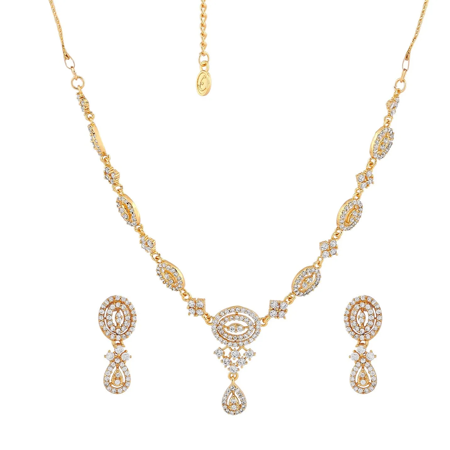 Estele - Zubeida Diamante gold place Necklace set