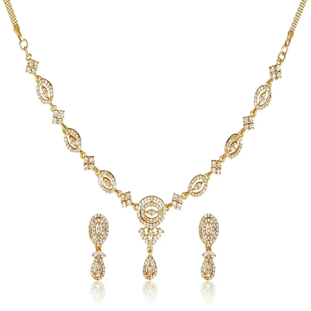 Estele - Zubeida Diamante gold place Necklace set