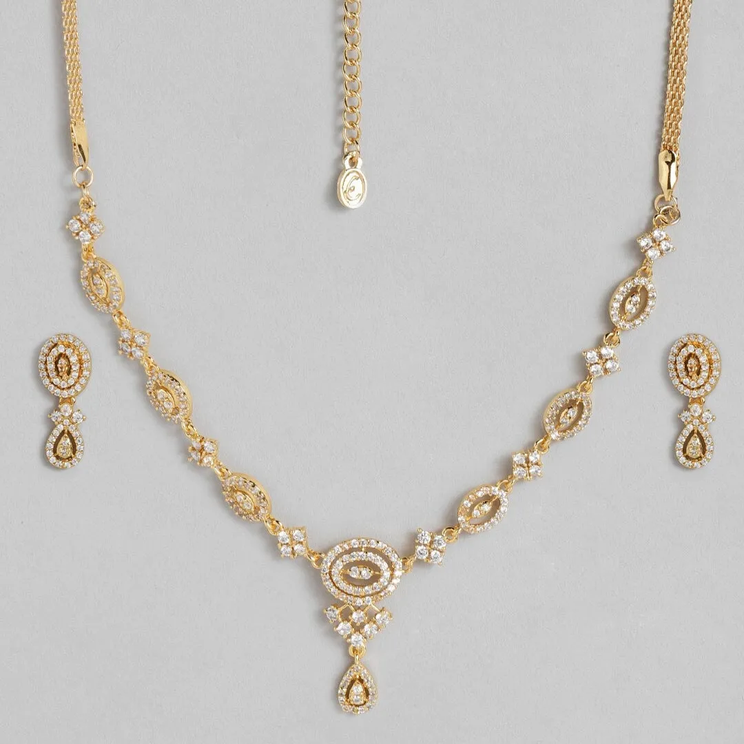 Estele - Zubeida Diamante gold place Necklace set