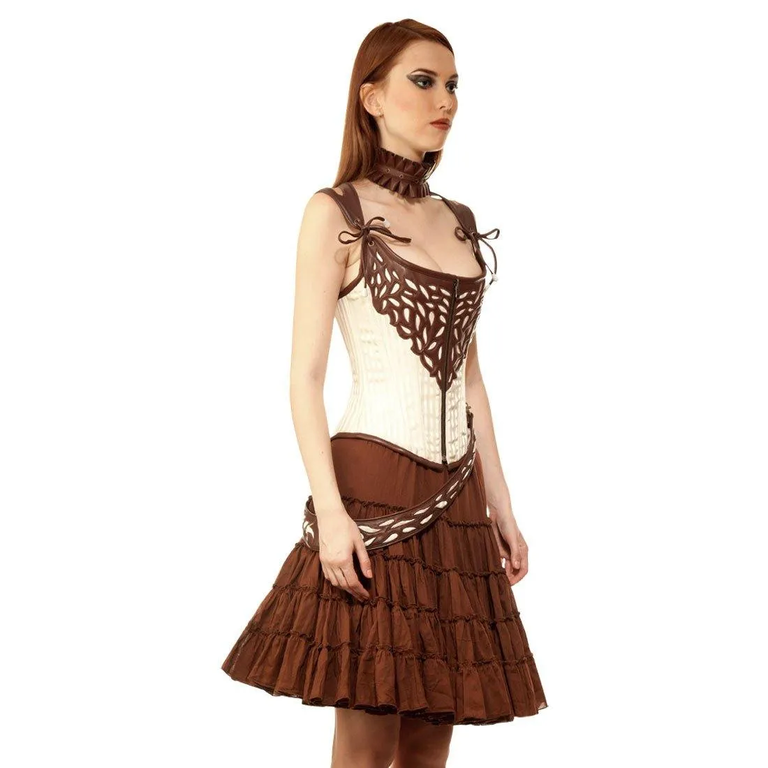 Fadey Steampunk Authentic Steel Boned Ladies Overbust Corset Dress