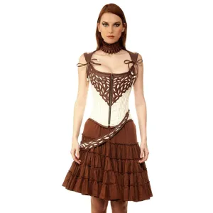 Fadey Steampunk Authentic Steel Boned Ladies Overbust Corset Dress