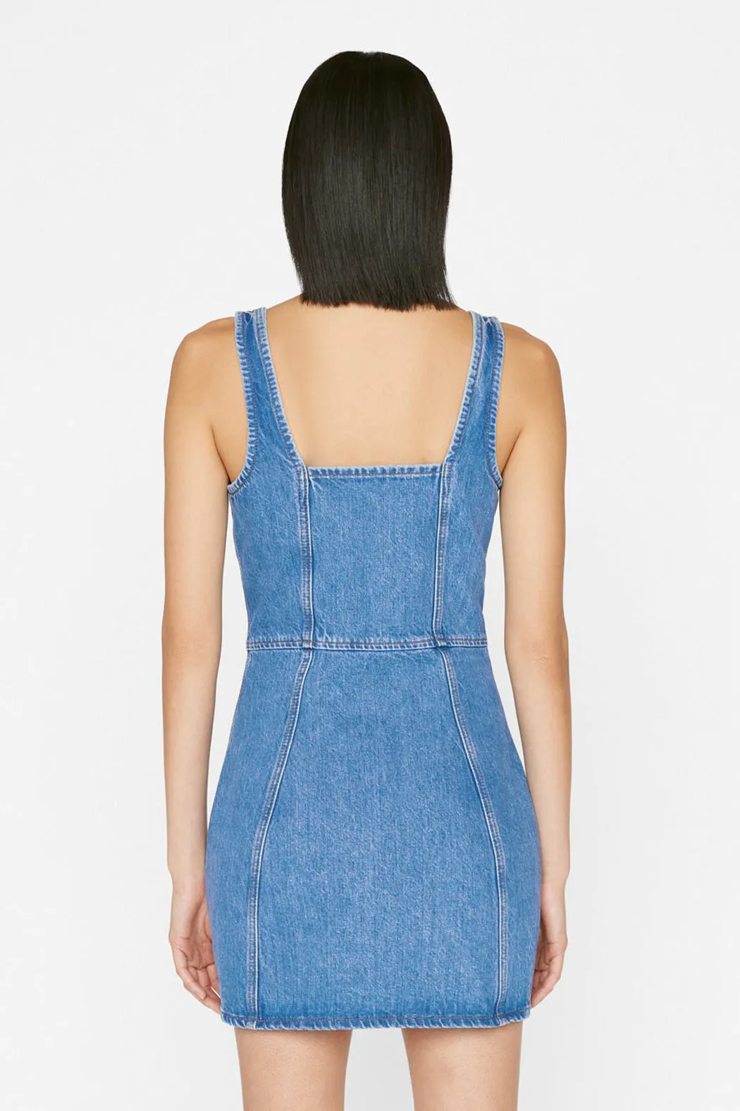 Frame - Denim Bustier Zip Dress in Sea Level