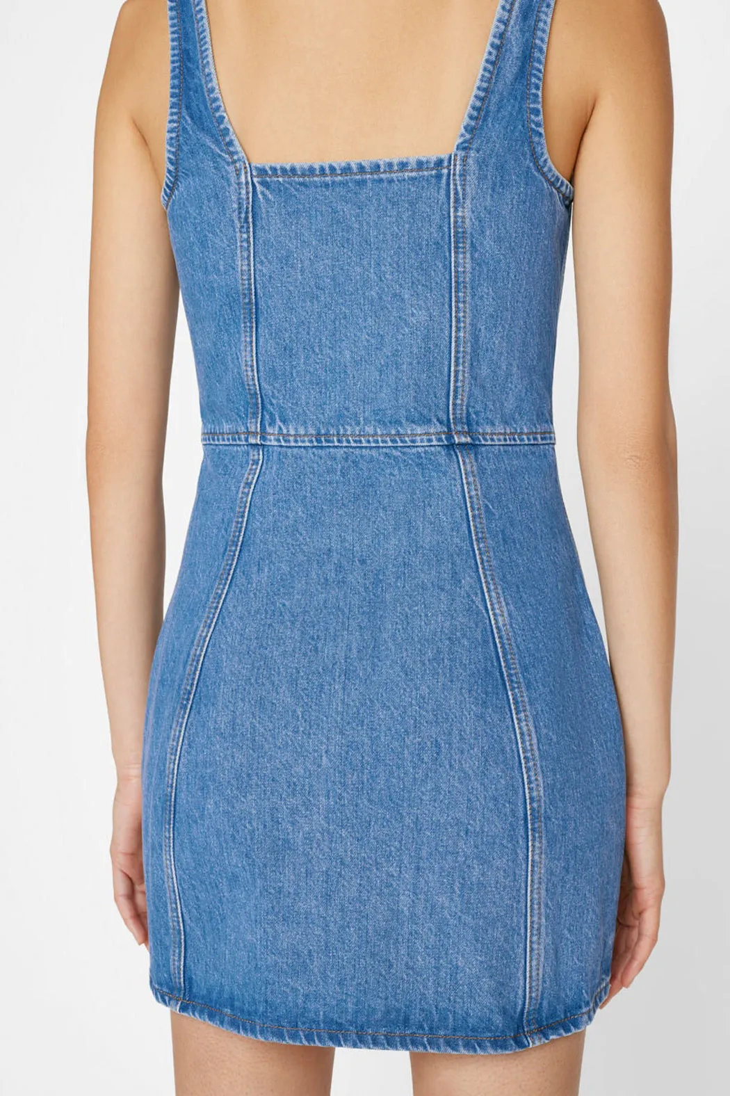 Frame - Denim Bustier Zip Dress in Sea Level