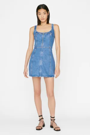 Frame - Denim Bustier Zip Dress in Sea Level