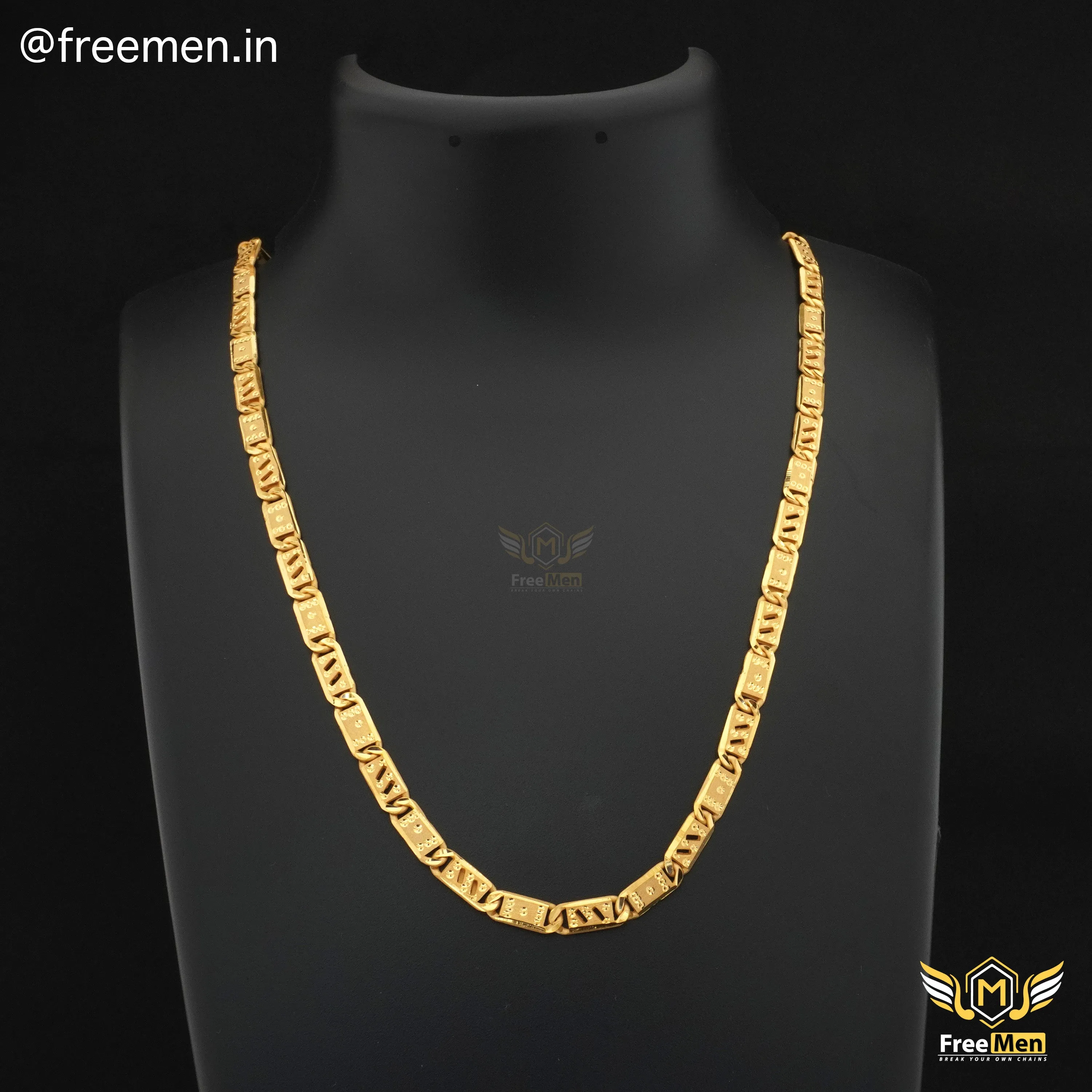 Freemen Fascination Biscuit Nawabi Gold Plated Chain - FMGC23