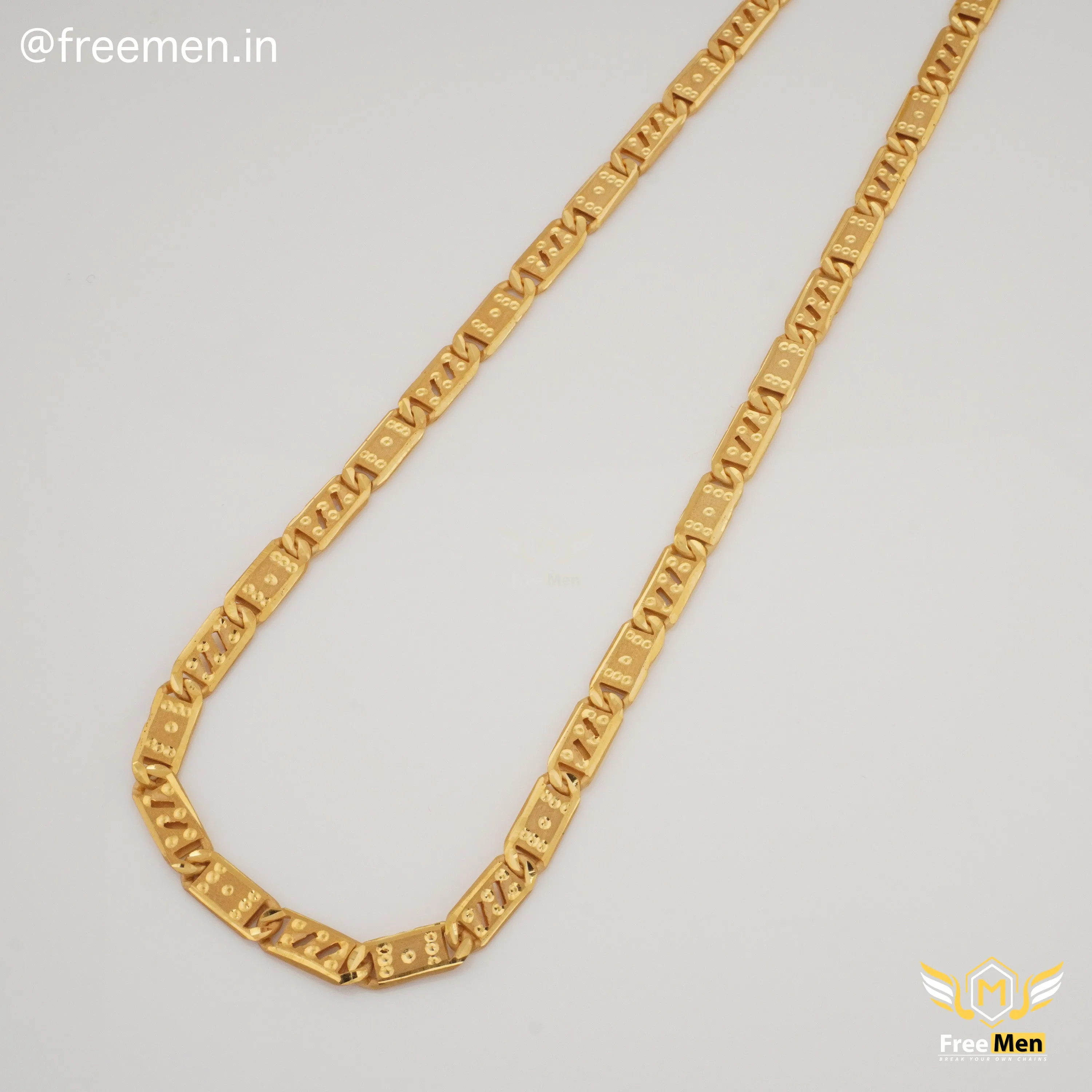 Freemen Fascination Biscuit Nawabi Gold Plated Chain - FMGC23