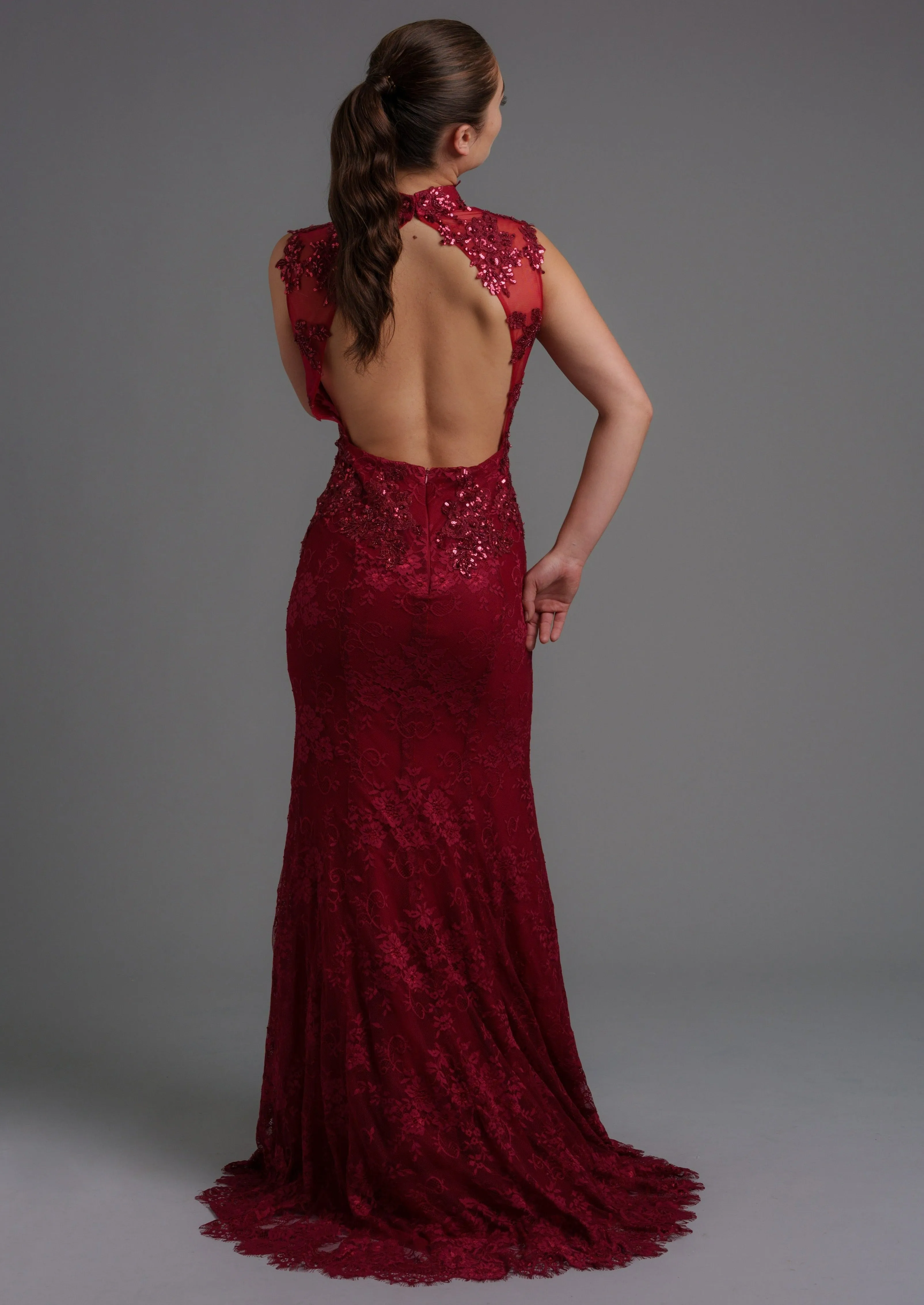 Freesia Sleeveless Open Back Bridal Qipao - RTW