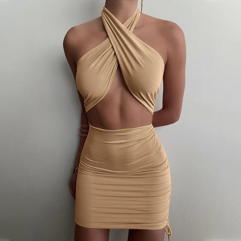 Halter Top Pleated Dress