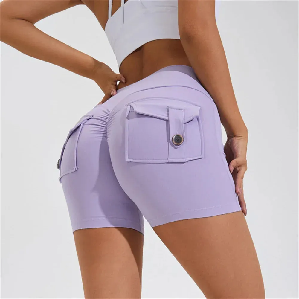 High Waist Gym Running Tight with Pocket - Push Up Fitness Yoga Short