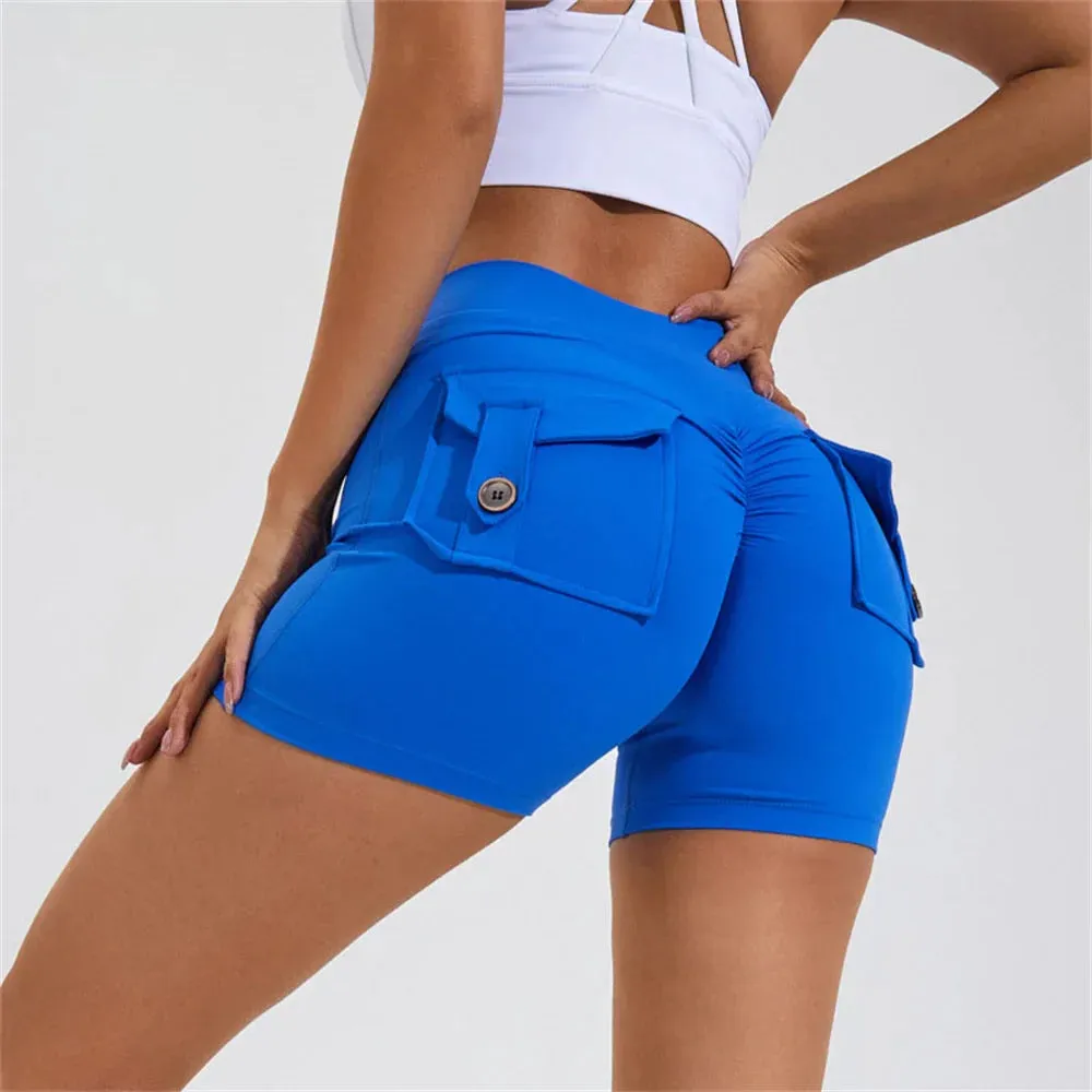 High Waist Gym Running Tight with Pocket - Push Up Fitness Yoga Short