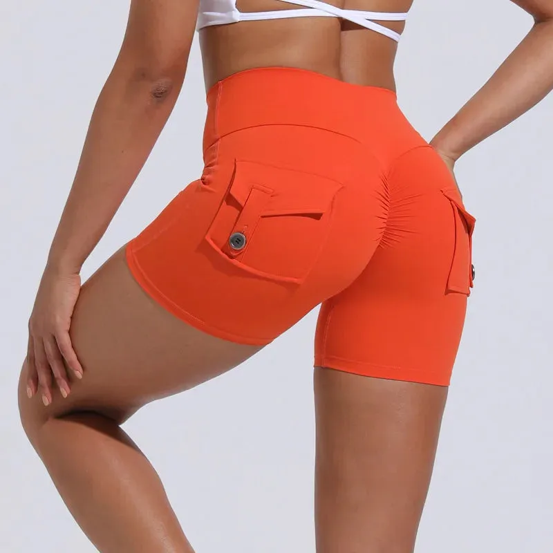 High Waist Gym Running Tight with Pocket - Push Up Fitness Yoga Short