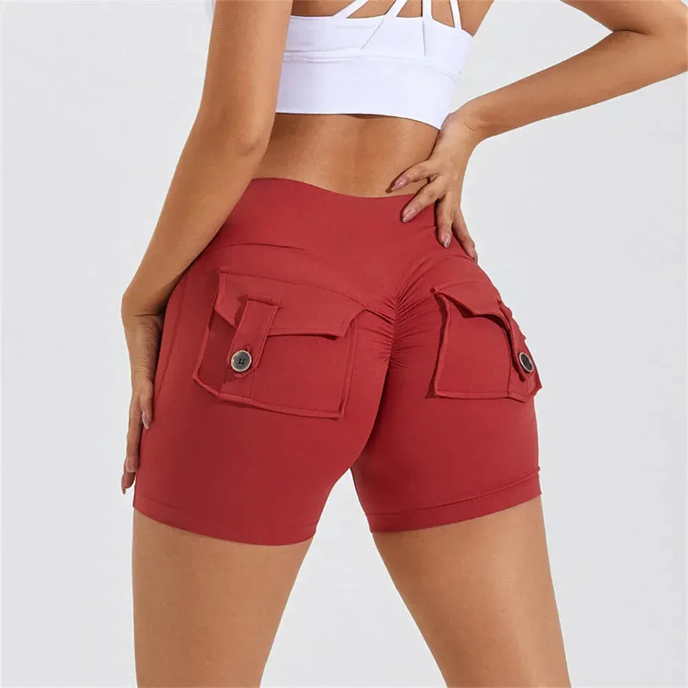 High Waist Gym Running Tight with Pocket - Push Up Fitness Yoga Short