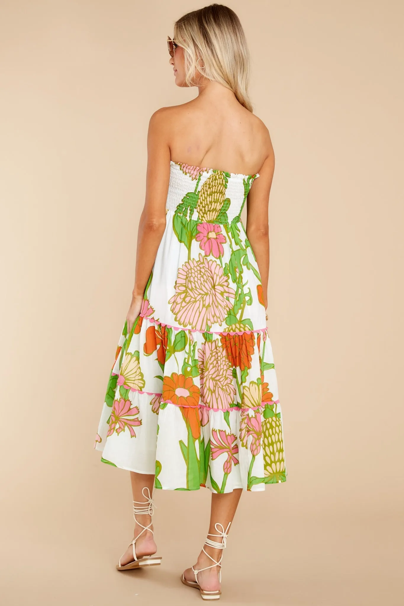 Izzy Mod Floral Melon Skirt Dress