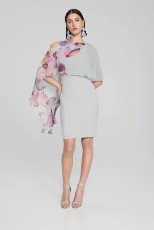 Joseph Ribkoff chiffon cape dress