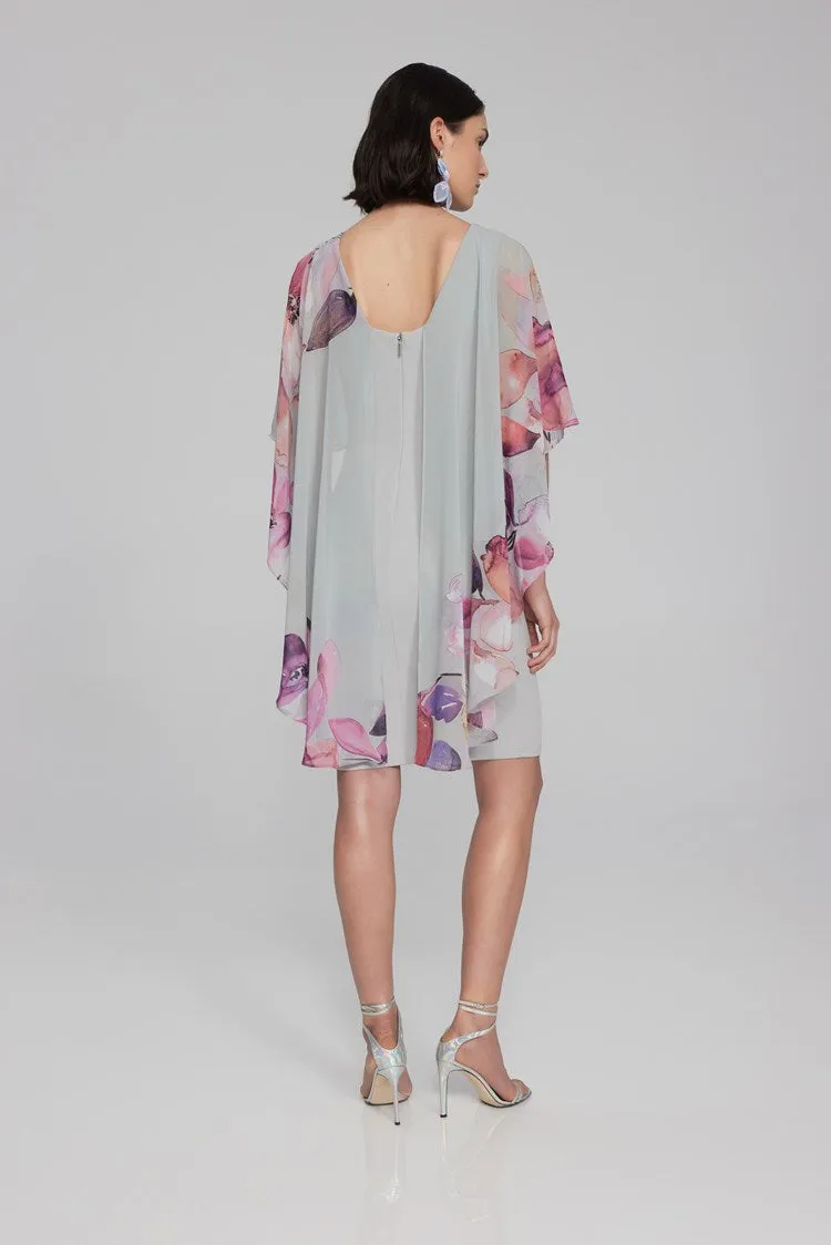 Joseph Ribkoff chiffon cape dress