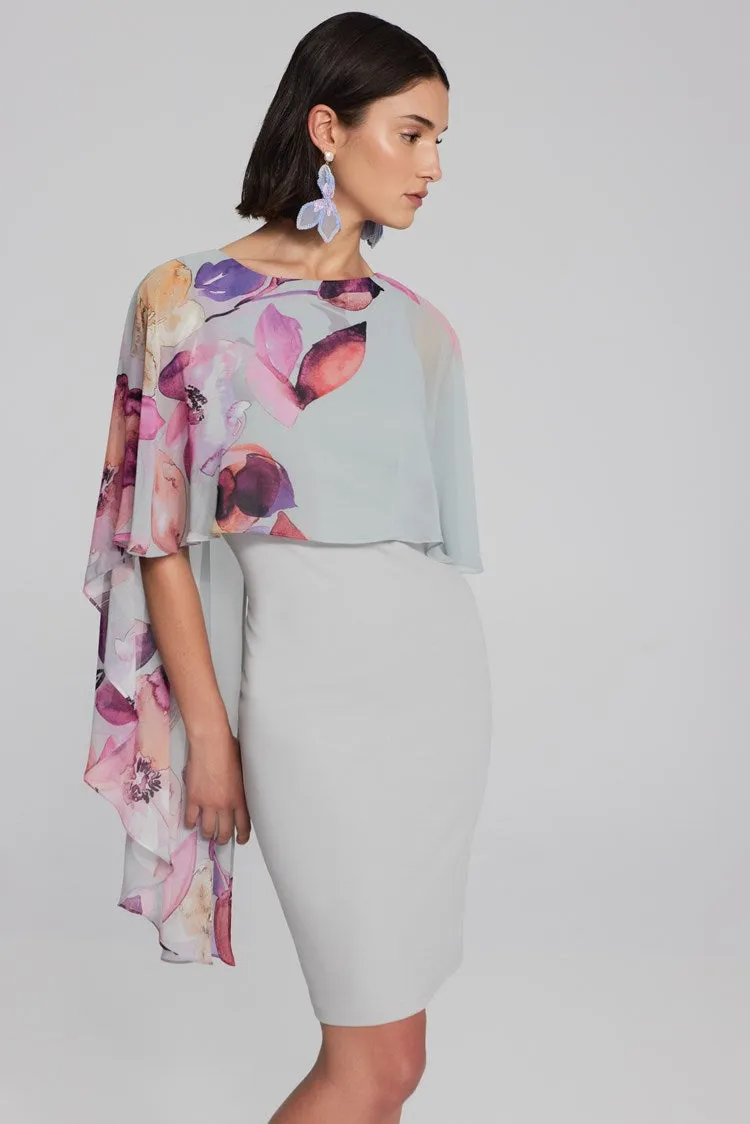 Joseph Ribkoff chiffon cape dress