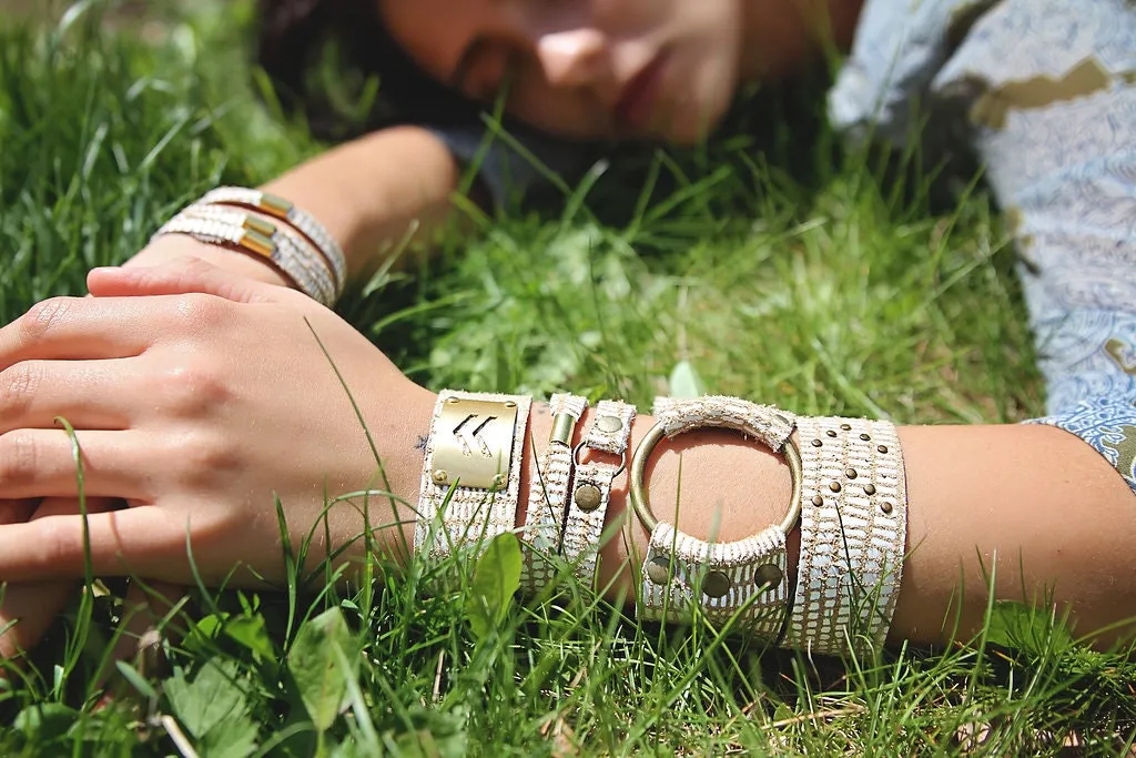 Leather Cuff Bracelets For Women - Boho Minimalist Bracelet Stack Made From Soft Comfortable Leathers