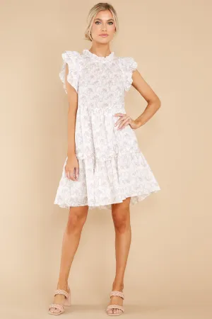 Memories Of Us Ivory Floral Print Dress