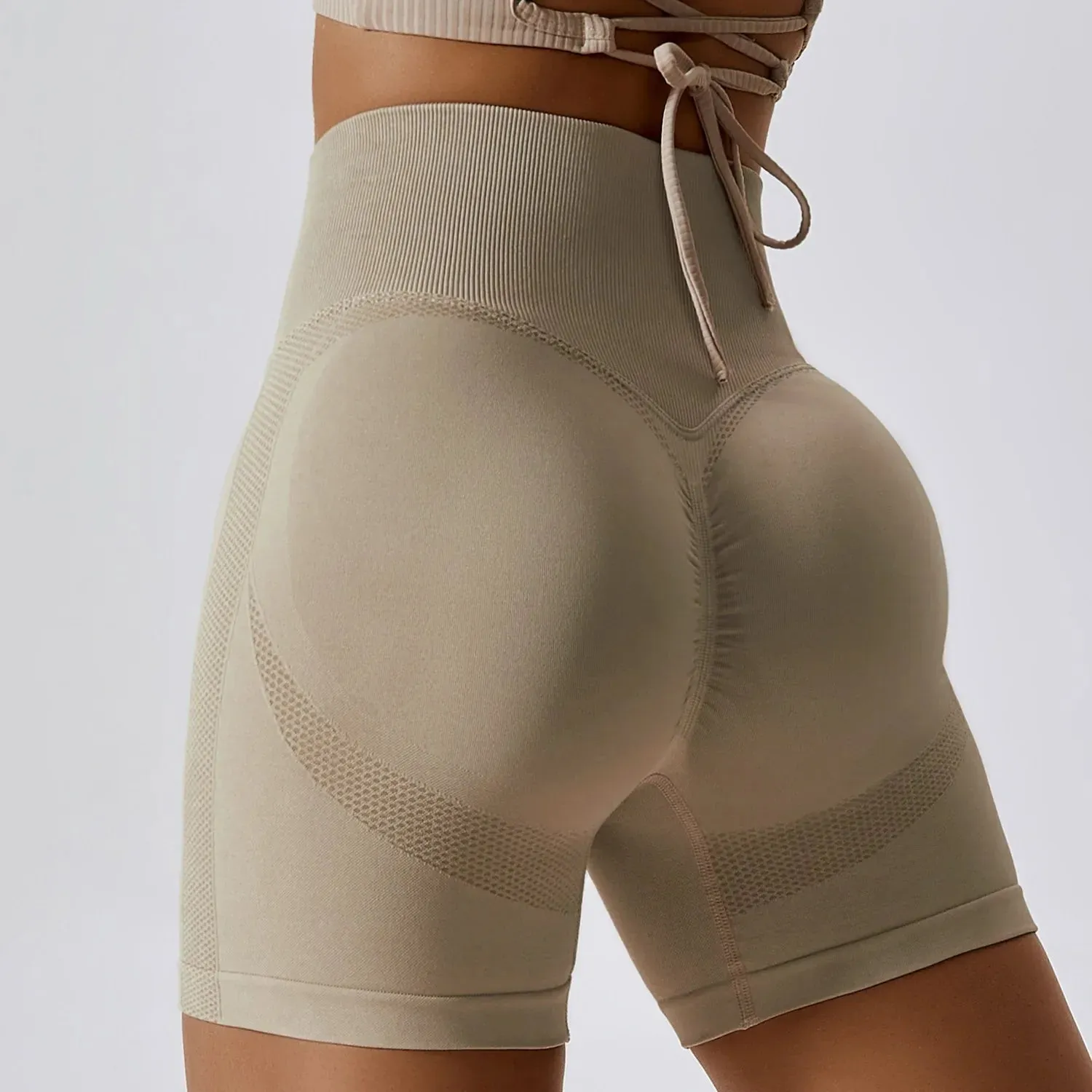 Peach High Waist Yoga Sports Short with Ultimate Comfort Support