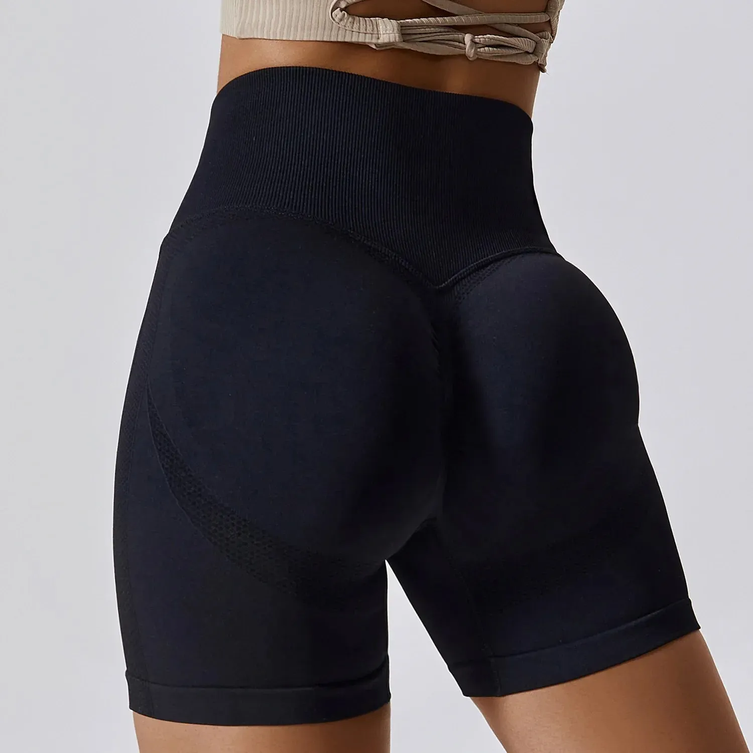 Peach High Waist Yoga Sports Short with Ultimate Comfort Support