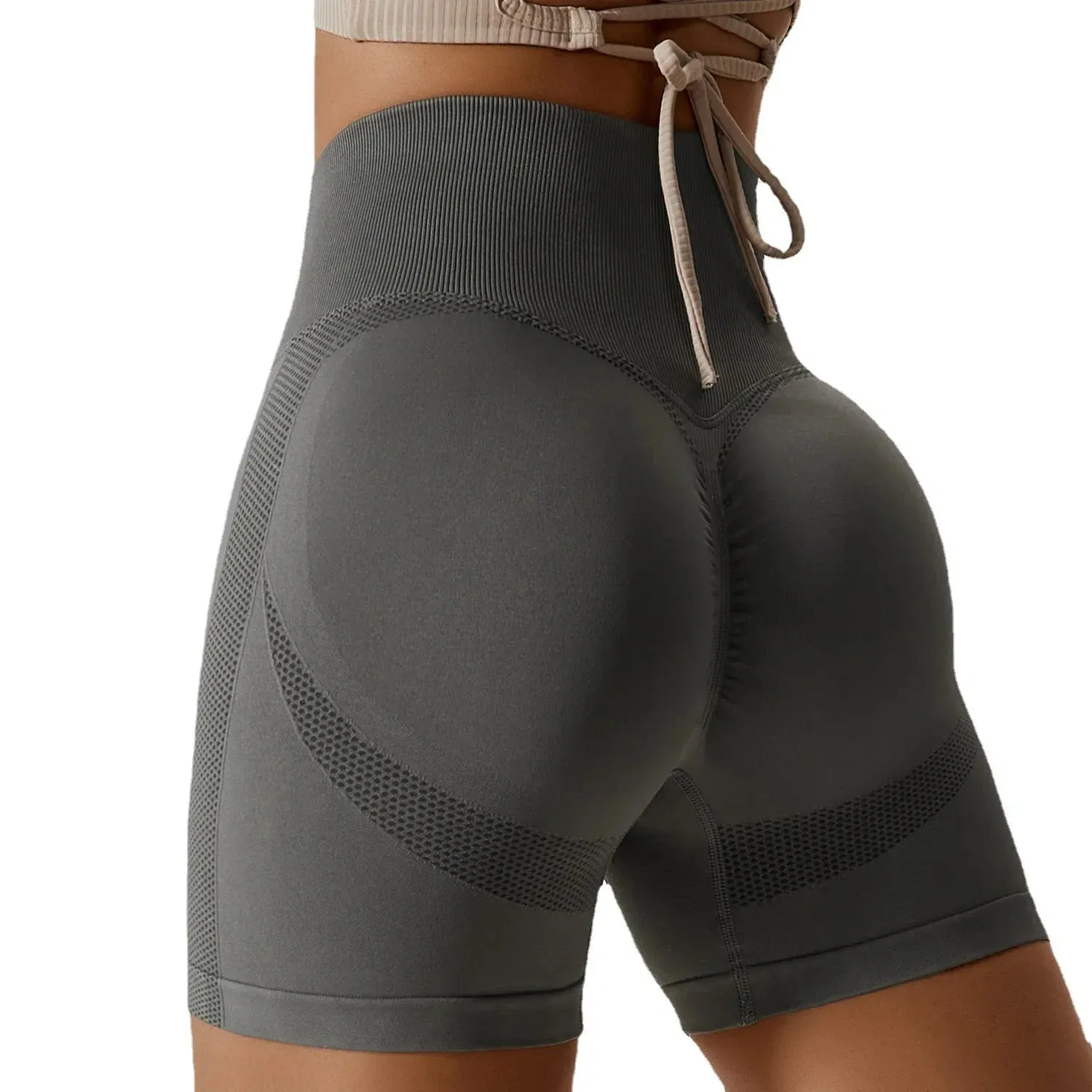 Peach High Waist Yoga Sports Short with Ultimate Comfort Support