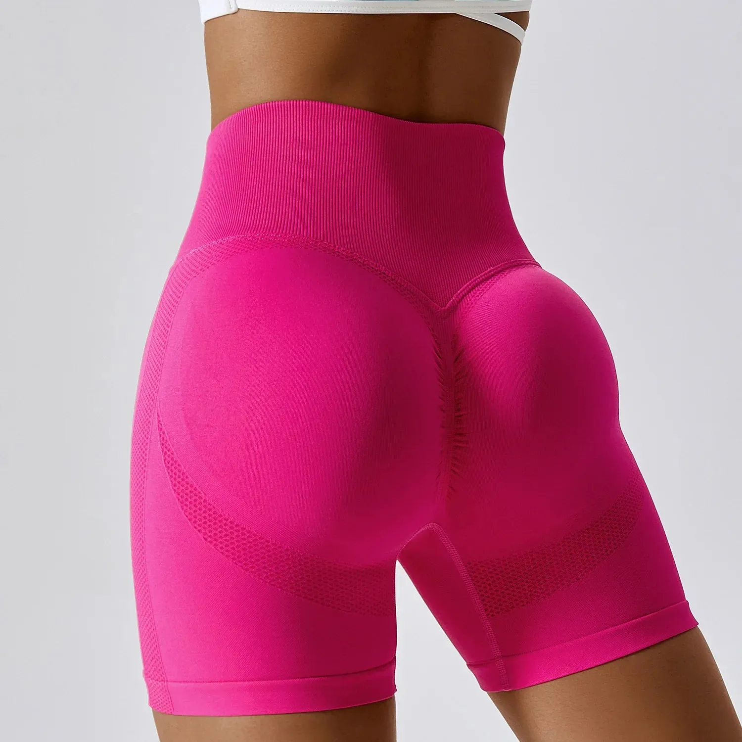 Peach High Waist Yoga Sports Short with Ultimate Comfort Support