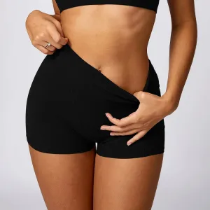 Ribbed Seamless Sexy Yoga Sports Short with Push Up Feature