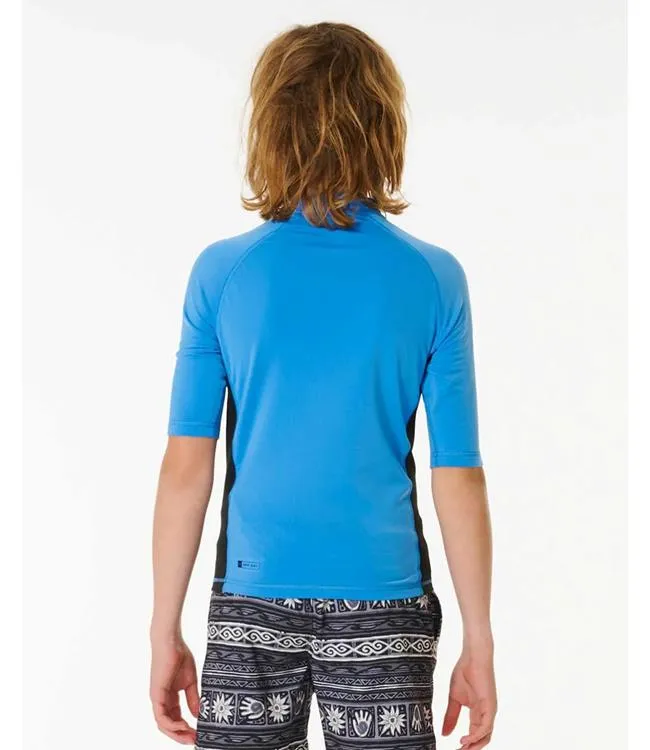 Ripcurl Icons UV Brushed Boys Short Sleeve (2024) - Blue Gum