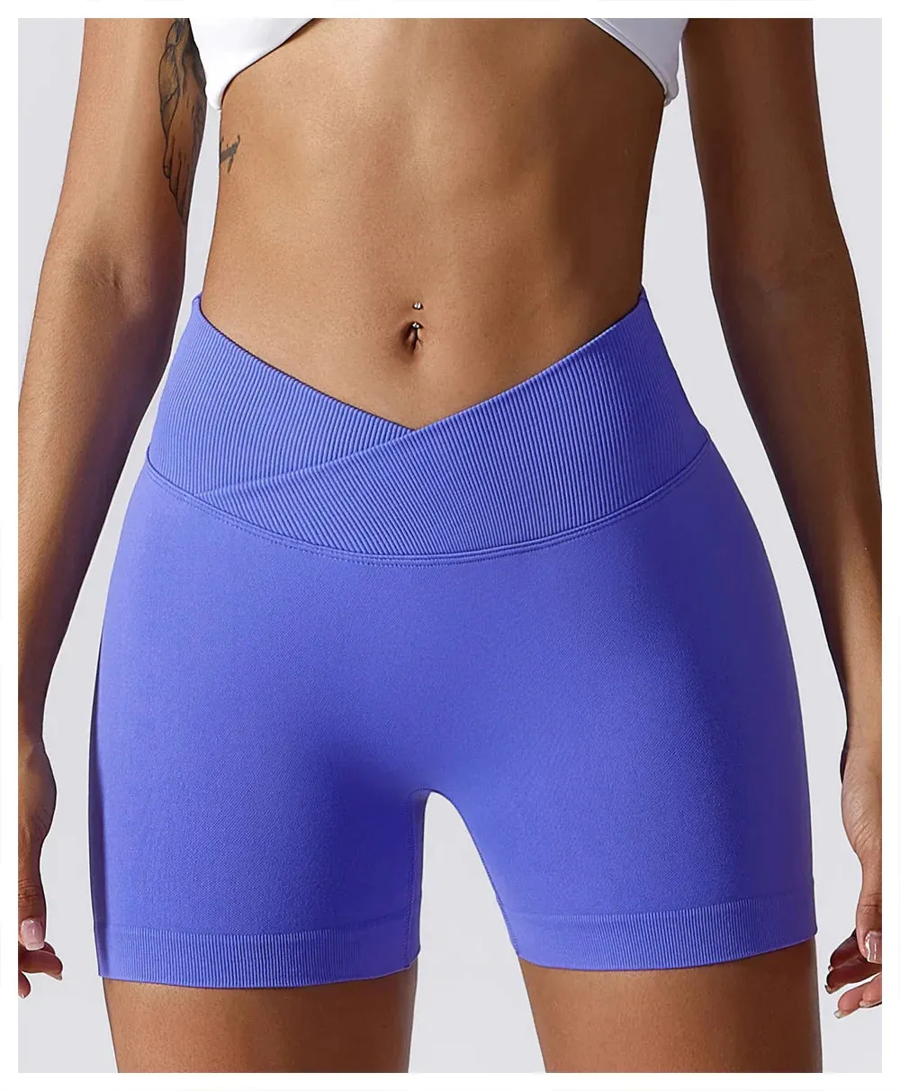 Summer Seamless Elasticity Buttock Lift Gym Shorts Women Sports Short