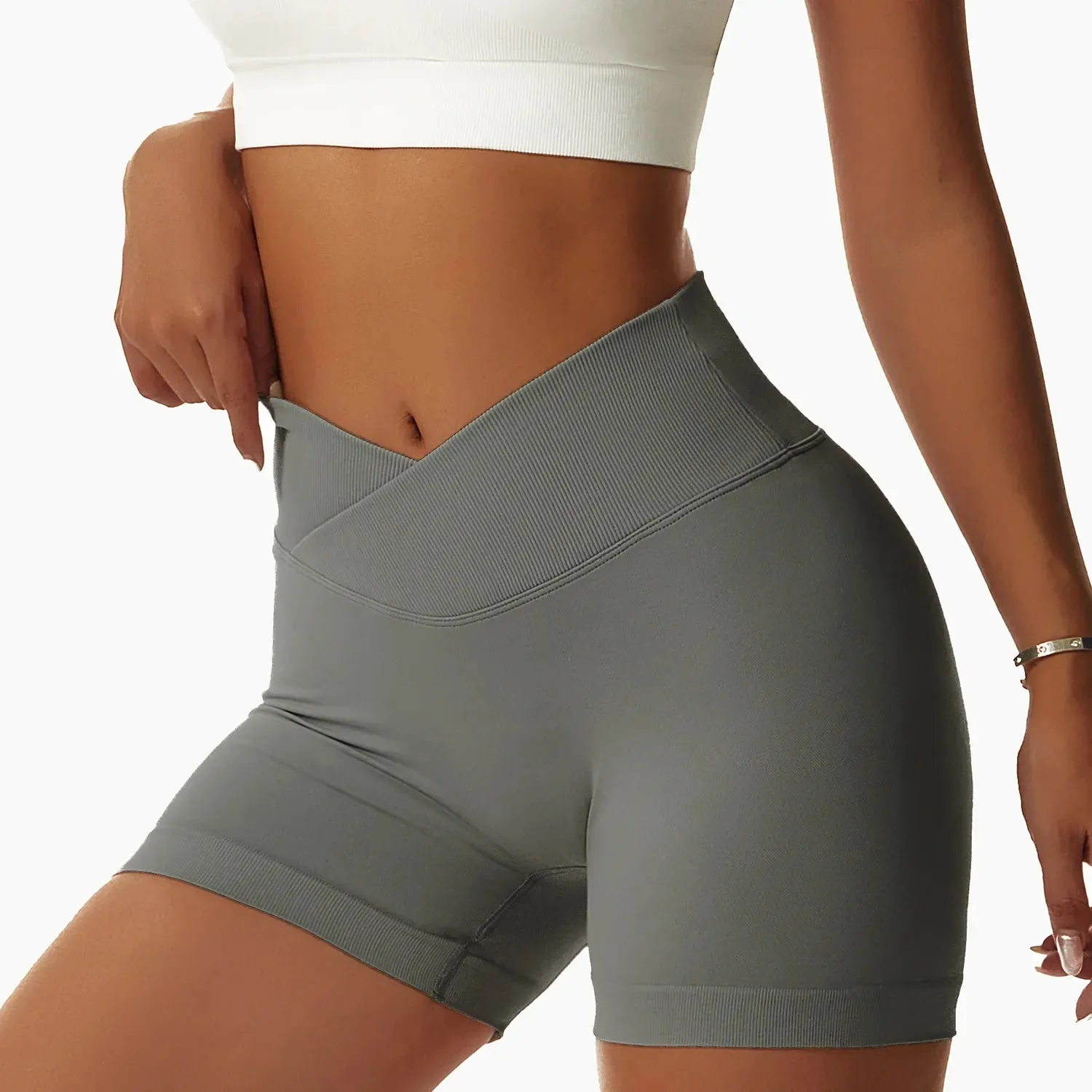 Summer Seamless Elasticity Buttock Lift Gym Shorts Women Sports Short